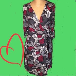 Express Wrap dress Size M black print